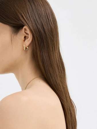 Charles & Keith Malorie Crystal Heart Hoop Earrings