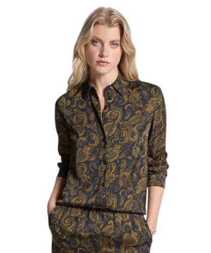 Michael Kors Paisley Print Satin Pajama Shirt