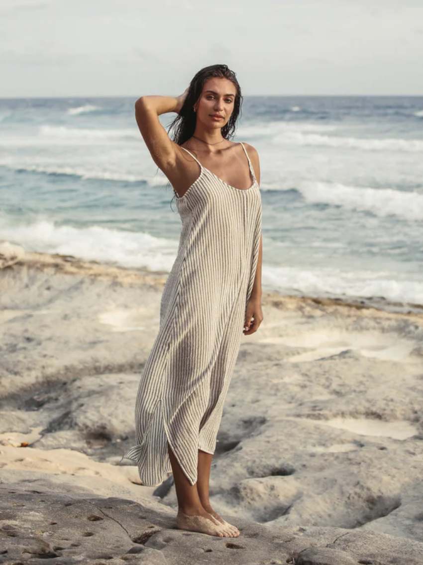 Andie Swim The Handloom Yaz Dress - Black Stripes